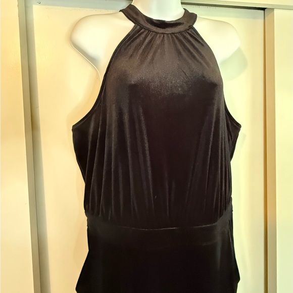 a new day Black Halter Velvet Jumpsuit - Picture 1 of 8